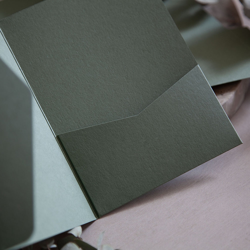 Mini A6 DIY Sage Green Pocketfold Envelopes