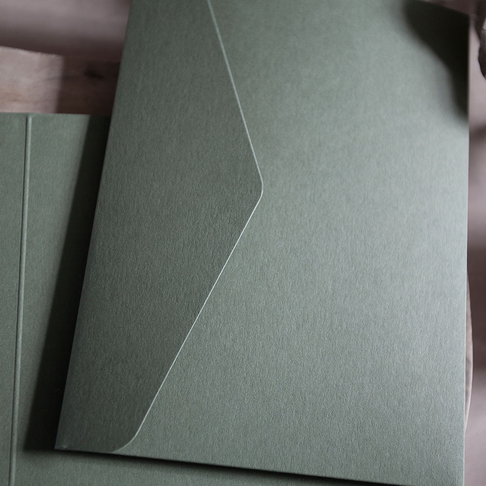 Mini A6 DIY Sage Green Pocketfold Envelopes