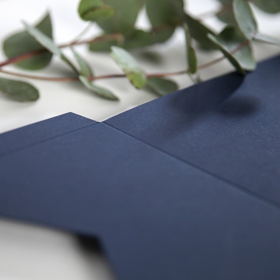 DIY 5x7" Navy Blue Pocketfold Envelopes