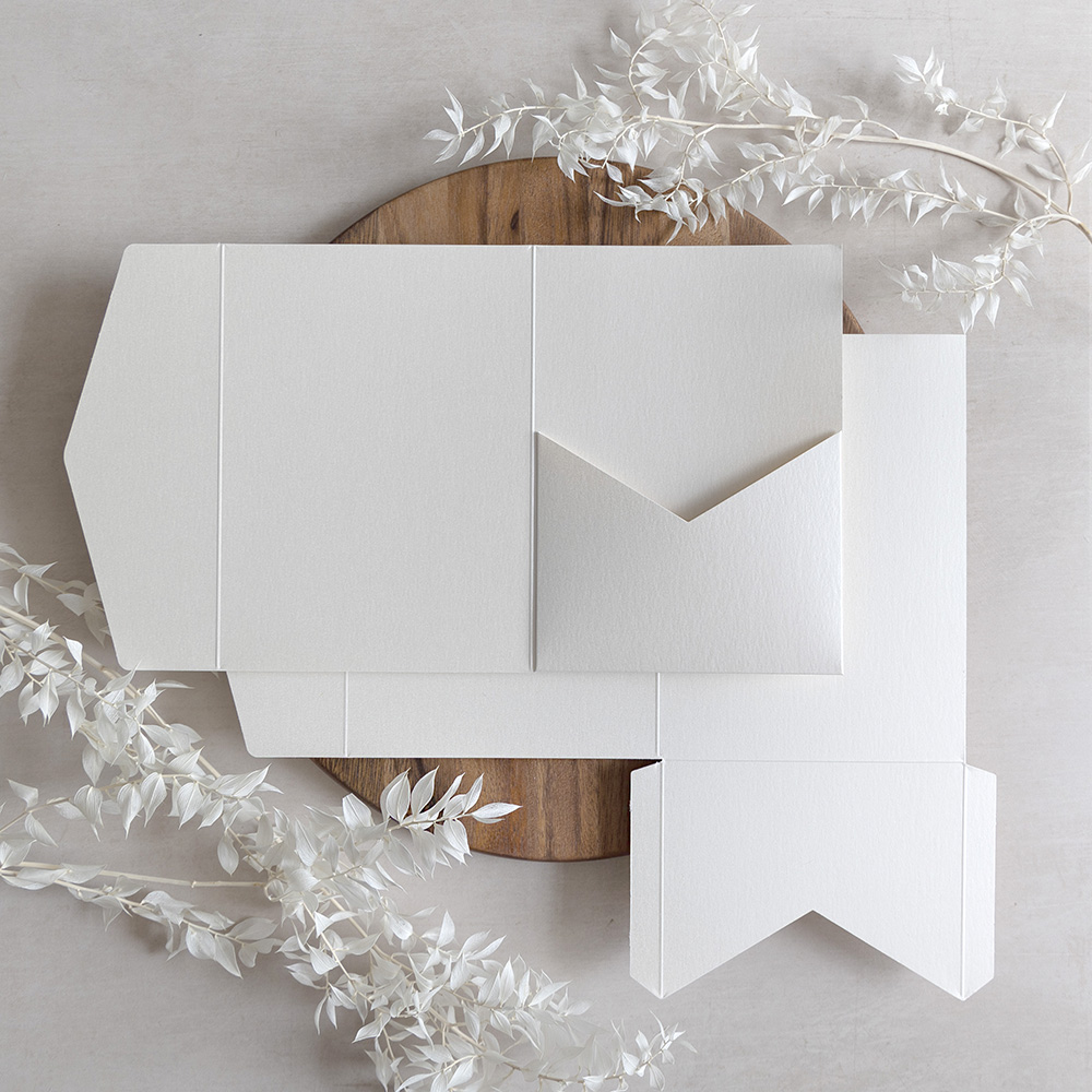 DIY 5x7" Pearly Ivory Pocketfold Envelopes