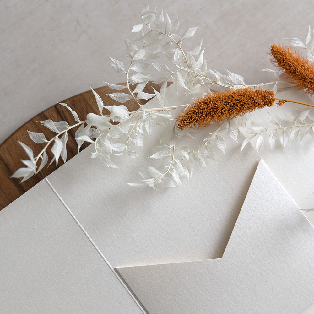 DIY 5x7" Pearly Ivory Pocketfold Envelopes