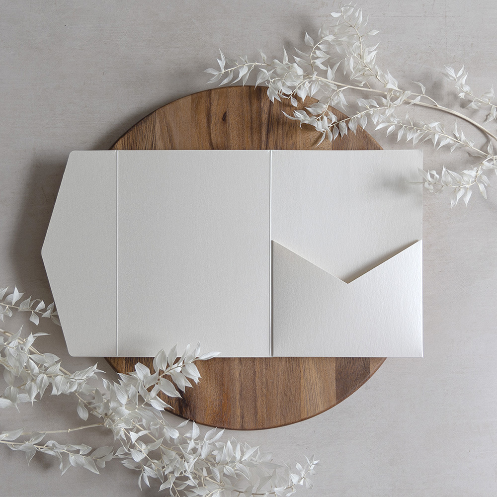DIY 5x7" Pearly Ivory Pocketfold Envelopes