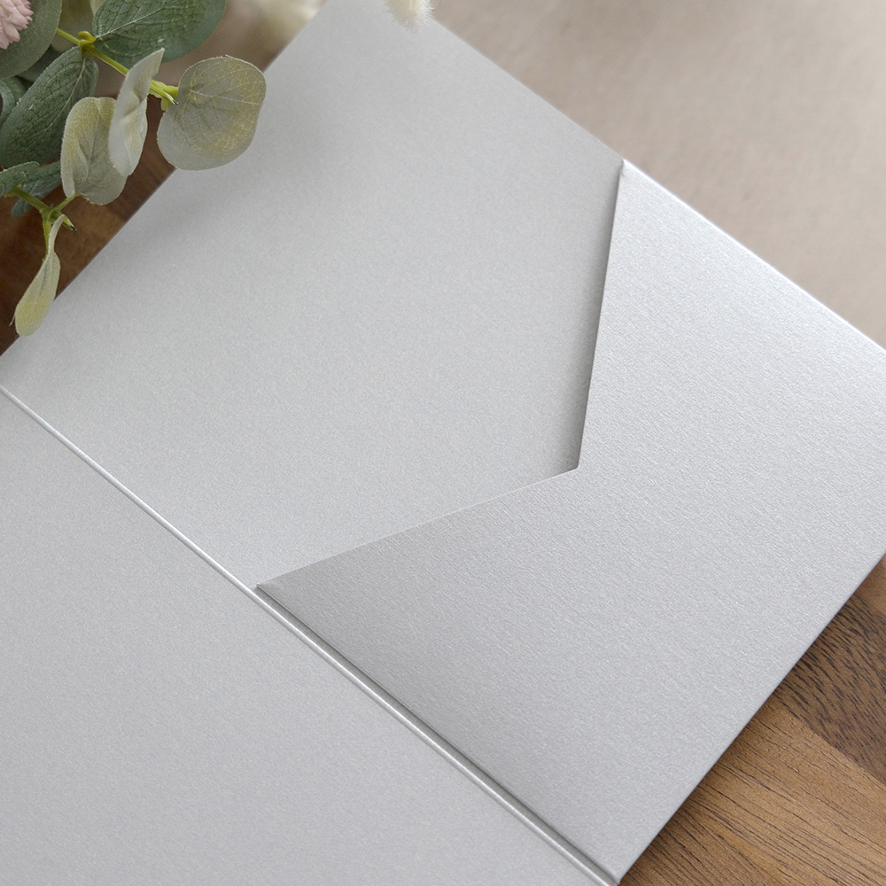 DIY 5x7" Pearly Silver Pocketfold Envelopes