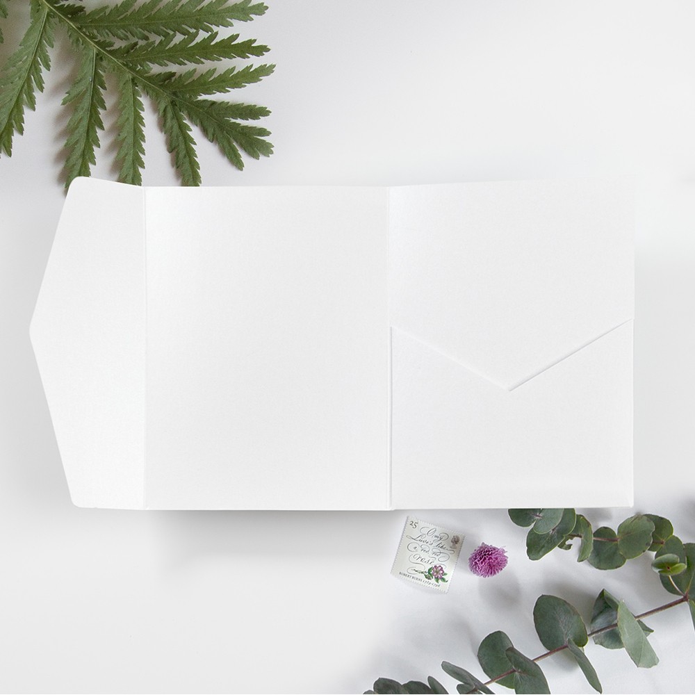 DIY 5x7" Pearly White Pocketfold Envelopes