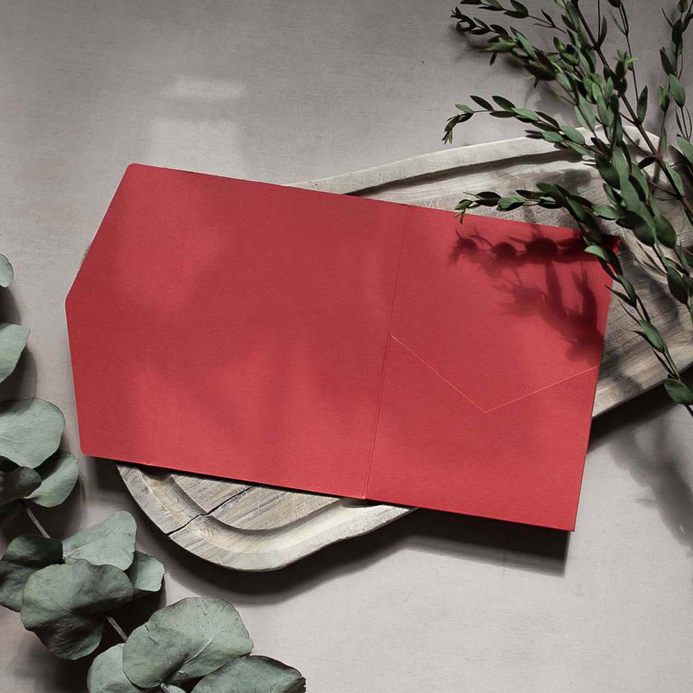 DIY 5x7" Red Pocketfold Envelopes