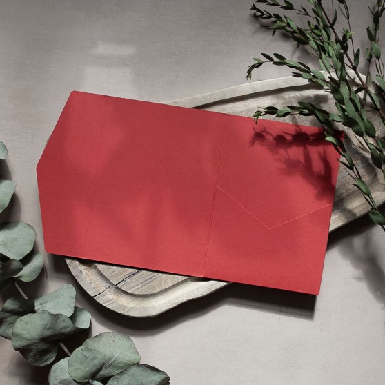 DIY 5x7" Red Pocketfold Envelopes
