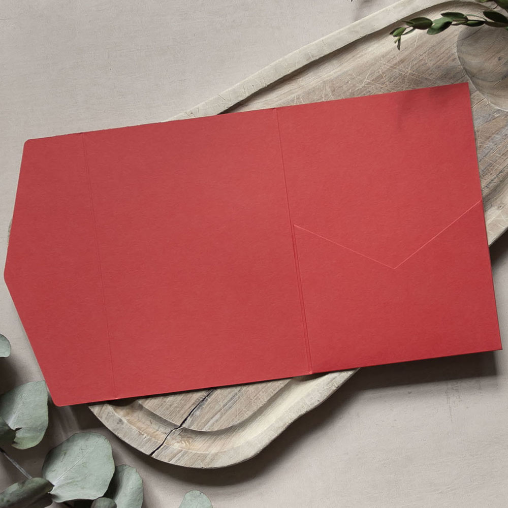 DIY 5x7" Red Pocketfold Envelopes