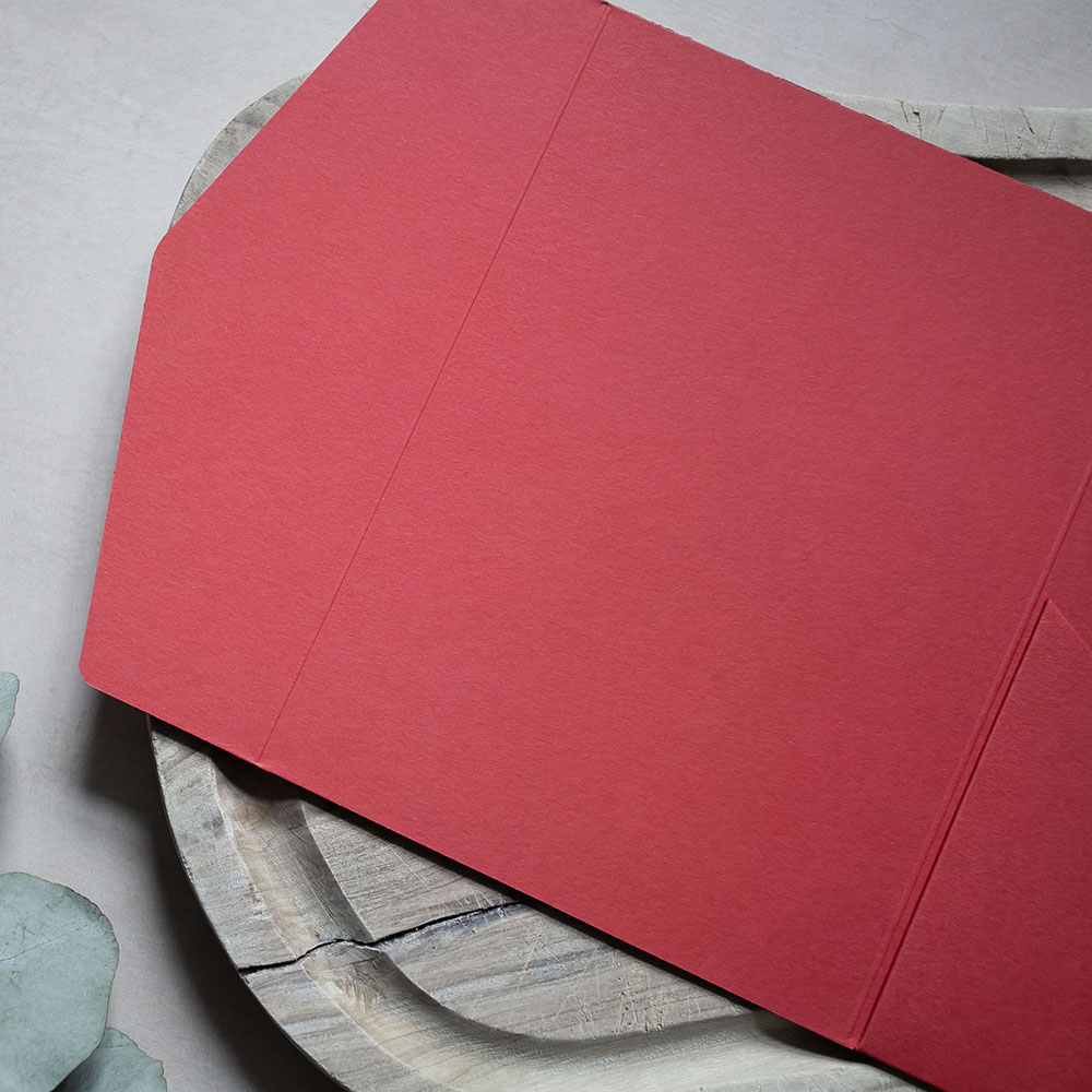 DIY 5x7" Red Pocketfold Envelopes