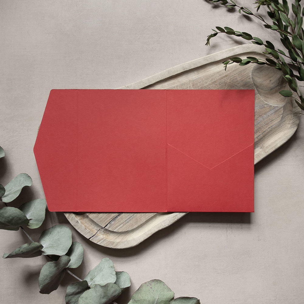 DIY 5x7" Red Pocketfold Envelopes