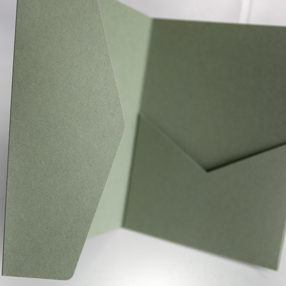DIY 5x7" Sage Green Pocketfold Envelopes