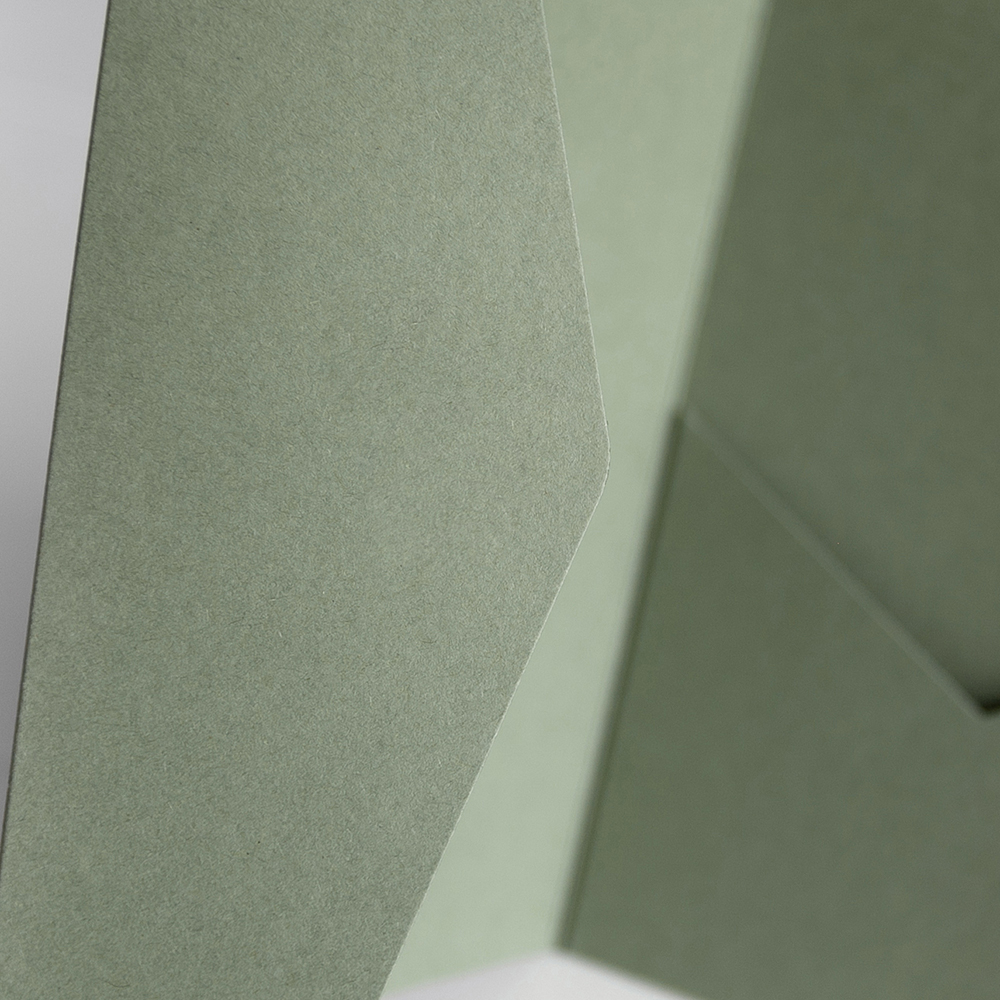 DIY 5x7" Sage Green Pocketfold Envelopes