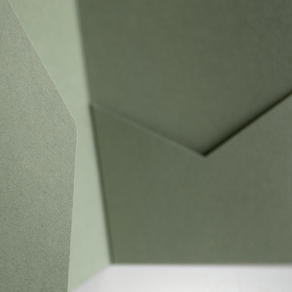 DIY 5x7" Sage Green Pocketfold Envelopes