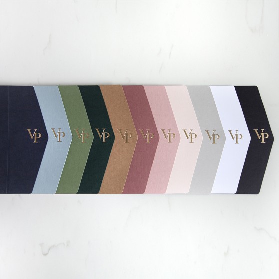 Sample Foil Pressed DIY Pocketfold Envelopes Letterpress Style