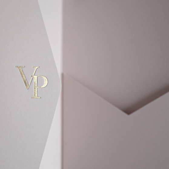 Foil Pressed DIY Blush Pink Pocketfold Envelopes Letterpress Style