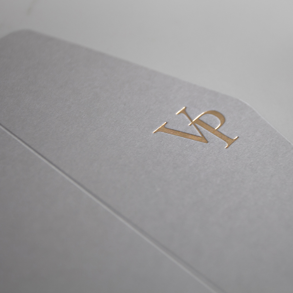 Foil Pressed DIY Dove Grey Pocketfold Envelopes Letterpress Style