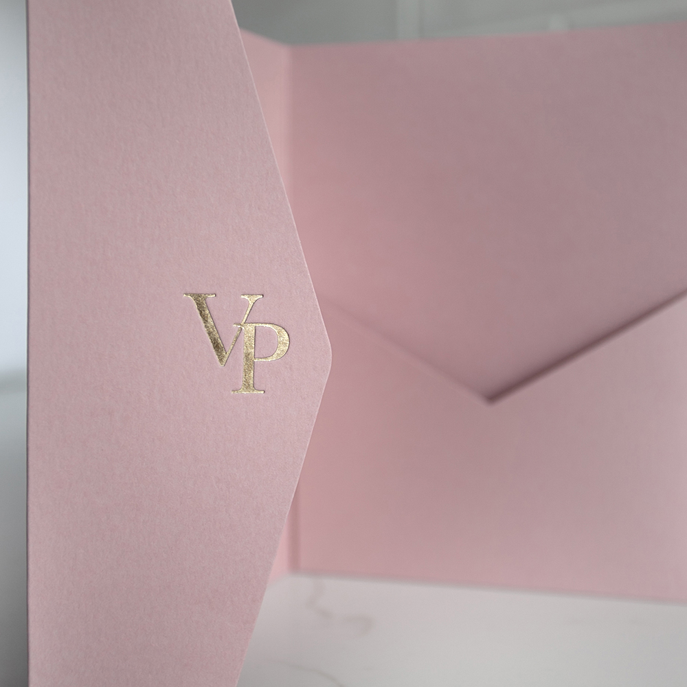 Sample Foil Pressed DIY Pocketfold Envelopes Letterpress Style