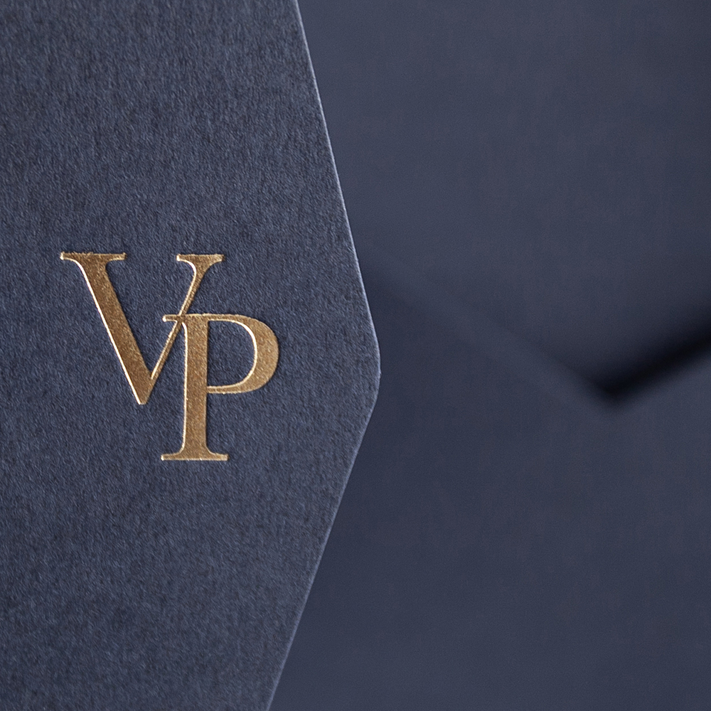 Foil Pressed DIY Navy Blue Pocketfold Envelopes Letterpress Style