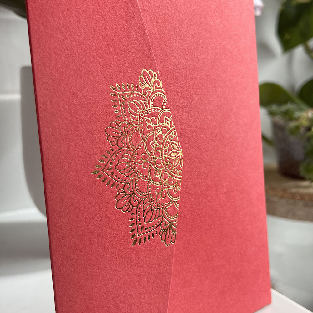 Foil Pressed DIY Pocketfold Envelopes Letterpress Style - Mandala MA01