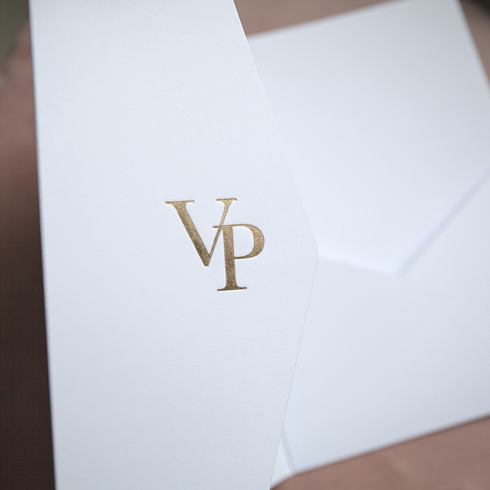 Sample Foil Pressed DIY Pocketfold Envelopes Letterpress Style