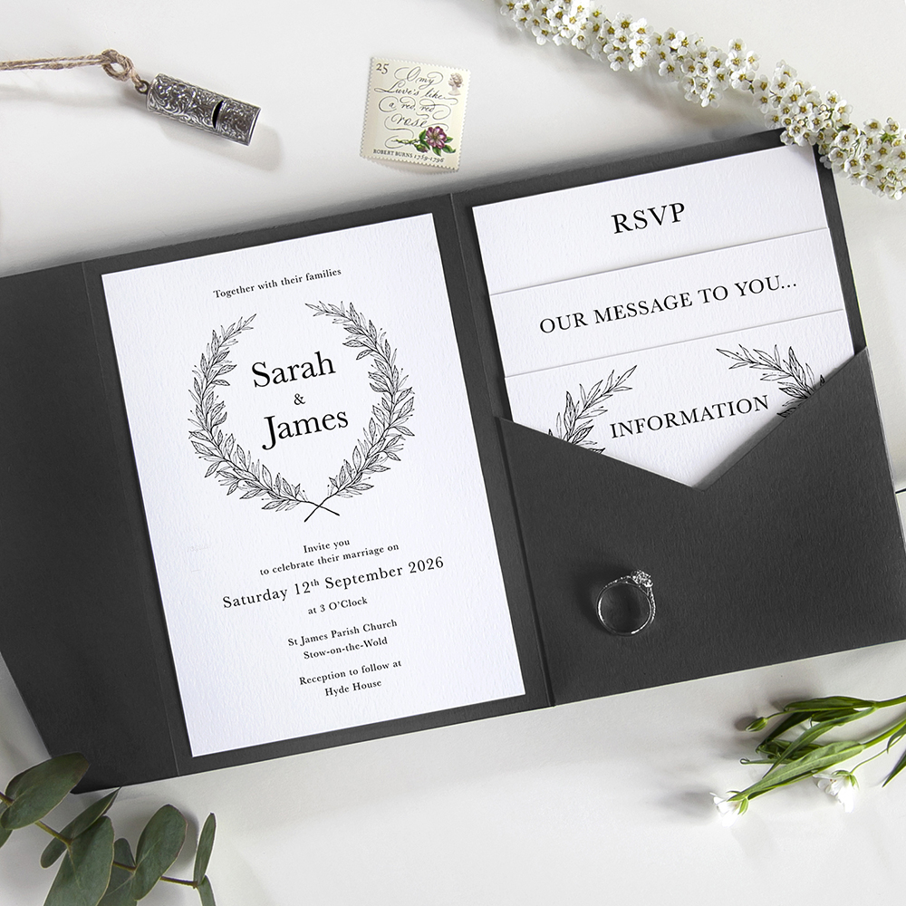 'Alice' Pocketfold Wedding Invitation