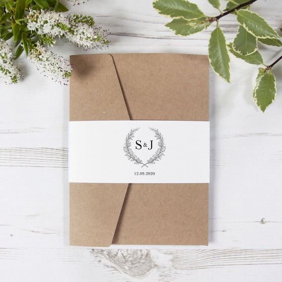 'Alice' Pocketfold Wedding Invitation Sample