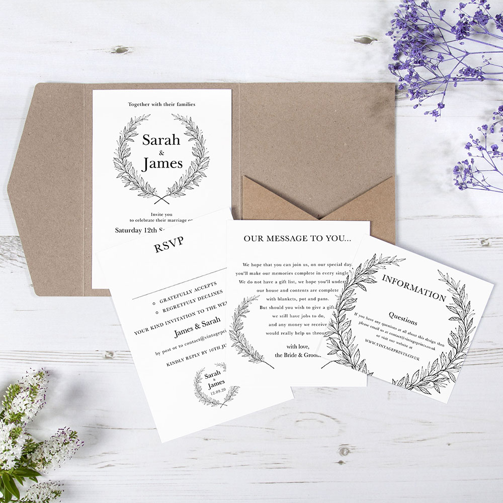 'Alice' Pocketfold Wedding Invitation