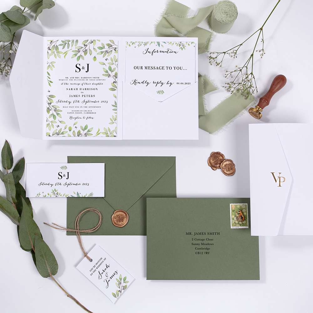 'Arabella' Pocketfold Wedding Invitation