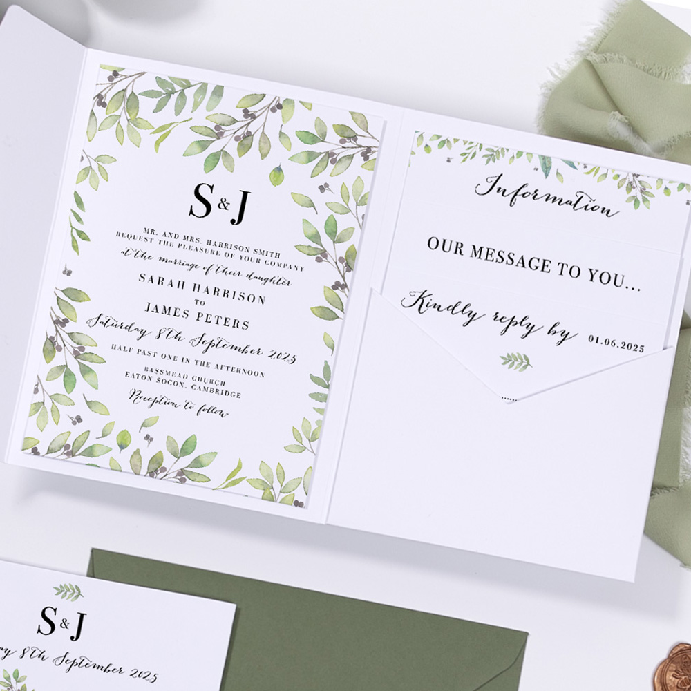 'Arabella' Pocketfold Wedding Invitation