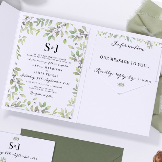 'Arabella' Pocketfold Wedding Invitation