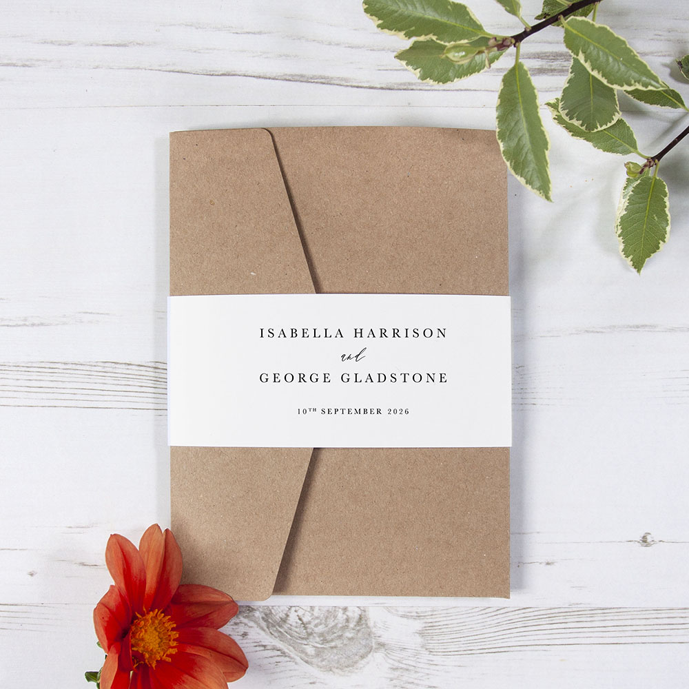 'Calligraphy 4' Pocketfold Wedding Invitation