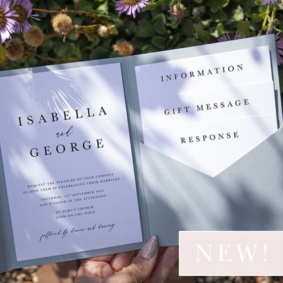 'Calligraphy 7' Pocketfold Wedding Invitation Sample