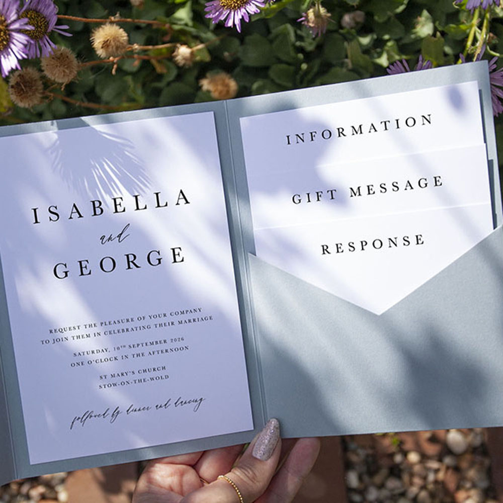 'Calligraphy 7' Pocketfold Wedding Invitation Sample