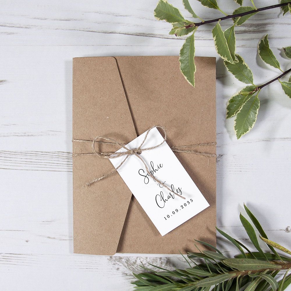 'Edward' Pocketfold Wedding Invitation Sample