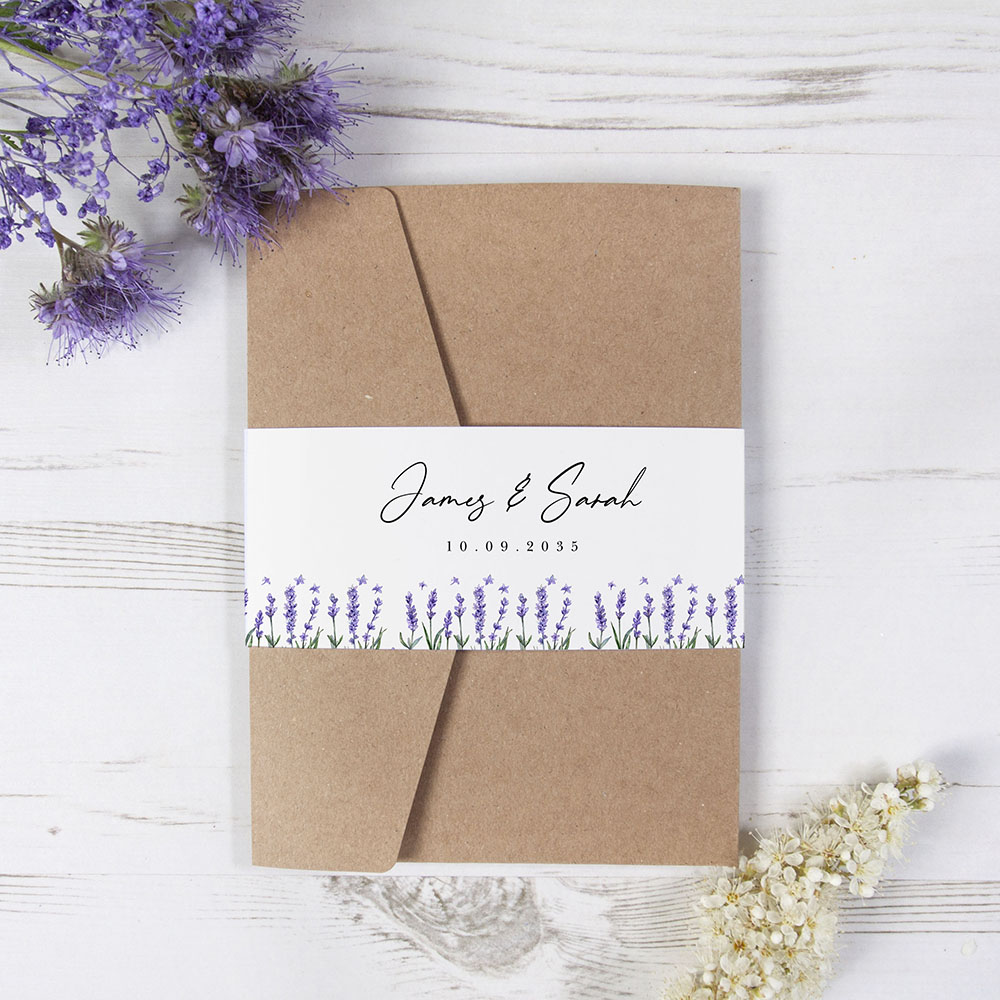 'Lavender' Pocketfold Wedding Invitation