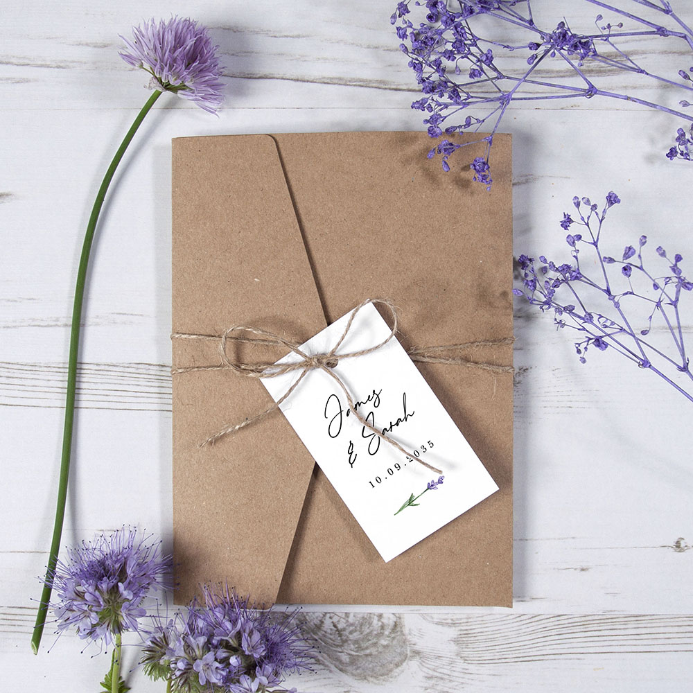 'Lavender' Pocketfold Wedding Invitation