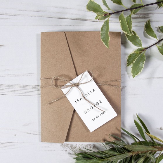 'Marco Polo' Pocketfold Wedding Invitation Sample