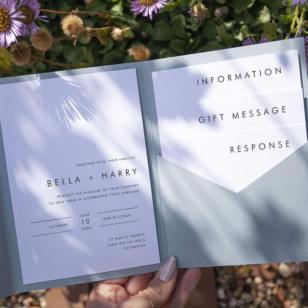 'Modern Classic MC01' Pocketfold Wedding Invitation Sample