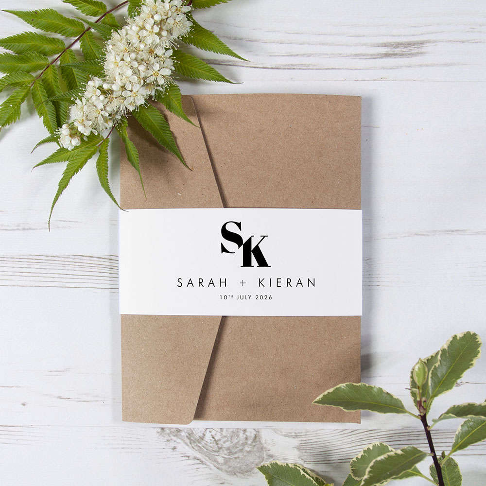 'Modern Classic MC03' Pocketfold Wedding Invitation Sample