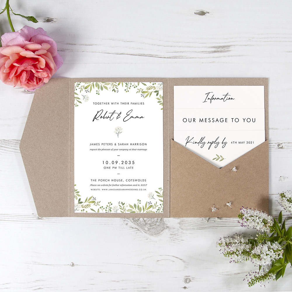 'Naomi' Pocketfold Wedding Invitation