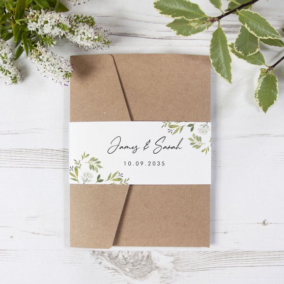 'Naomi' Pocketfold Wedding Invitation Sample