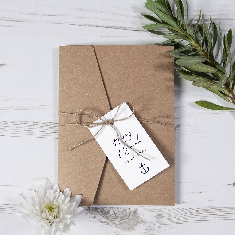'Nautical' Pocketfold Wedding Invitation Sample