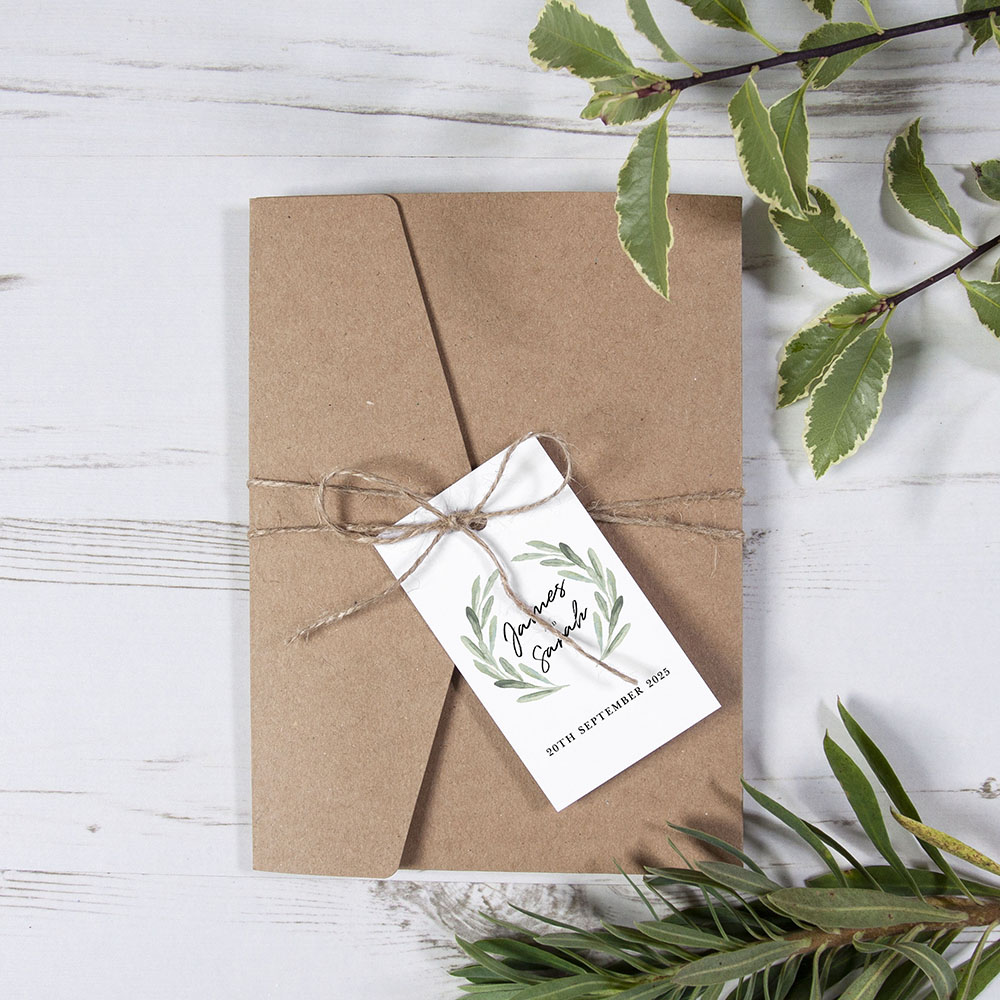 'Olive' Pocketfold Wedding Invitation