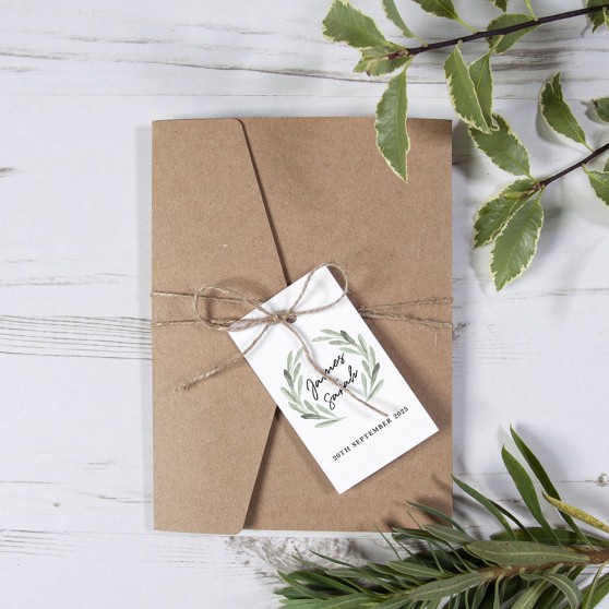 'Olive' Pocketfold Wedding Invitation