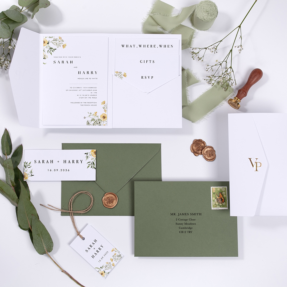 'Spring Collection SC10' Pocketfold Wedding Invitation