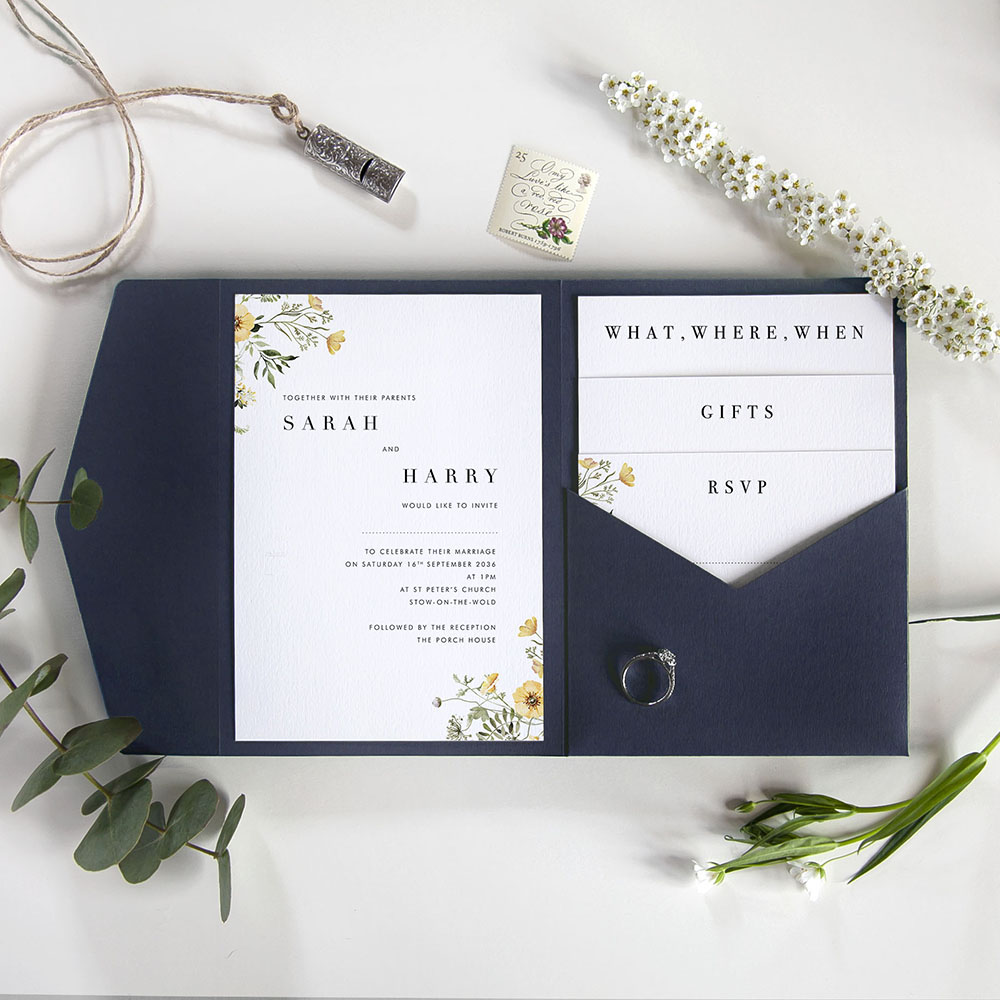 'Spring Collection SC10' Pocketfold Wedding Invitation Sample