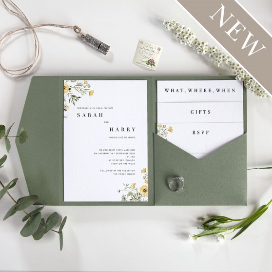'Spring Collection SC10' Pocketfold Wedding Invitation