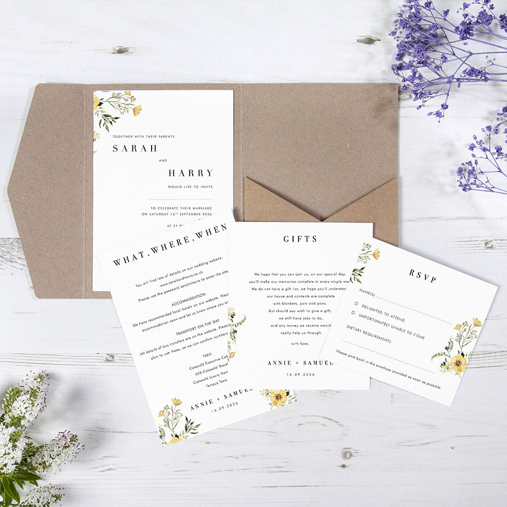 'Spring Collection SC10' Pocketfold Wedding Invitation