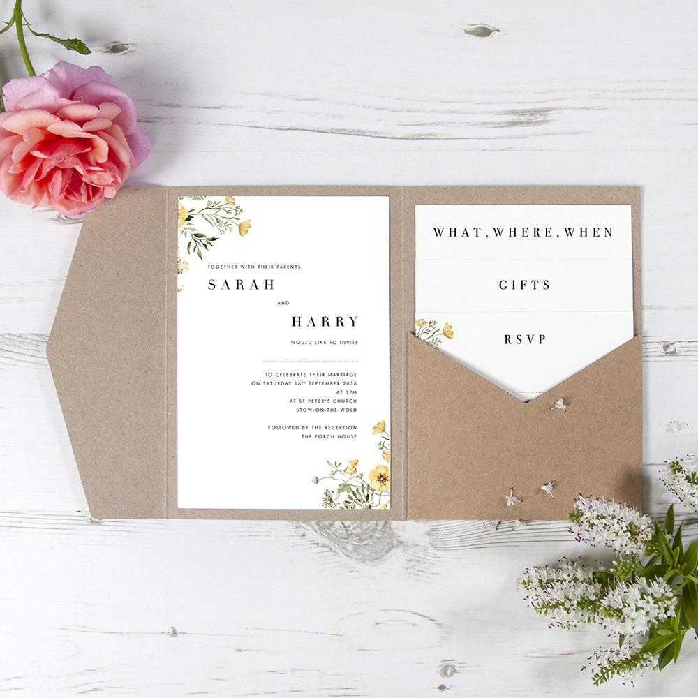 'Spring Collection SC10' Pocketfold Wedding Invitation