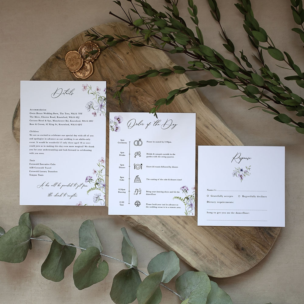 'Spring Blush SC13' Pocketfold Wedding Invitation