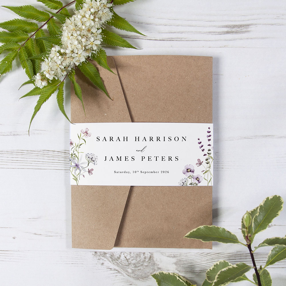 'Spring Blush SC13' Pocketfold Wedding Invitation